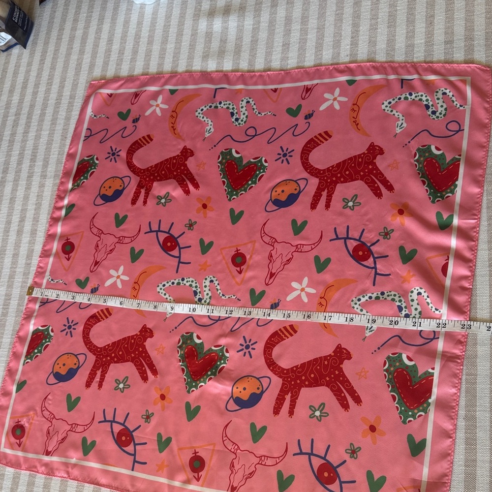 Pink Patterned Scarf - Picture 3 of 7